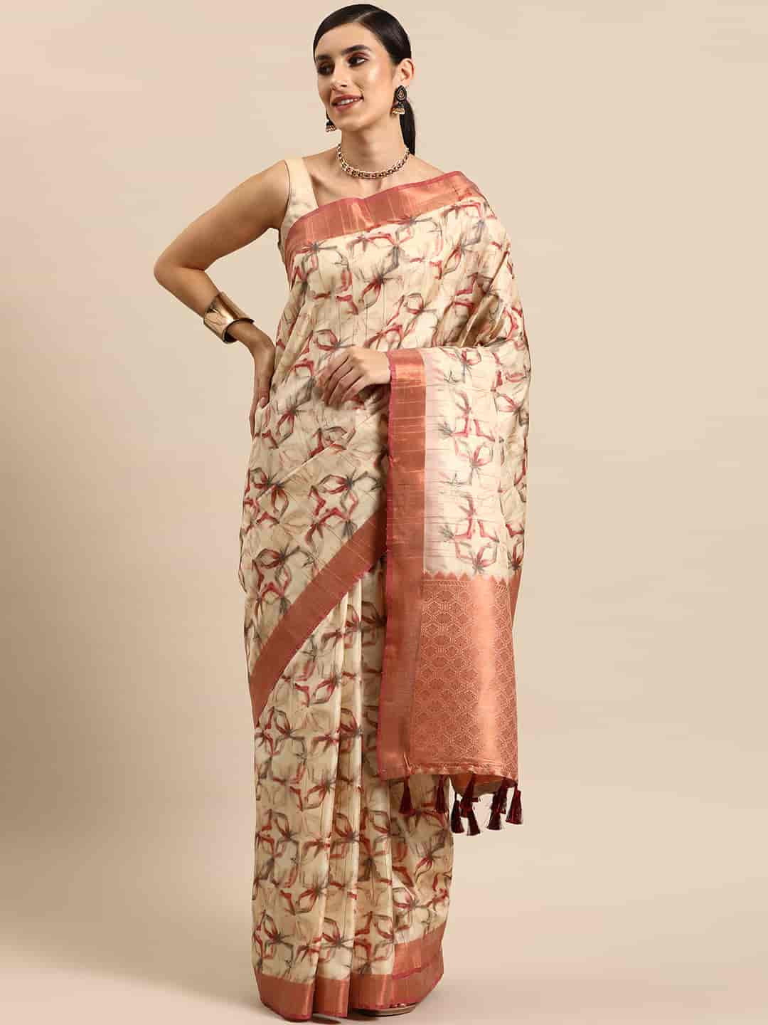 Digital Printed Khadi Saree