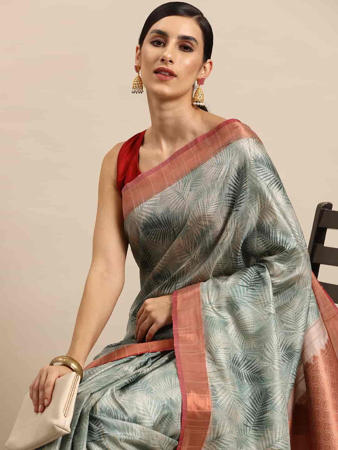 Digital Printed Khadi Saree