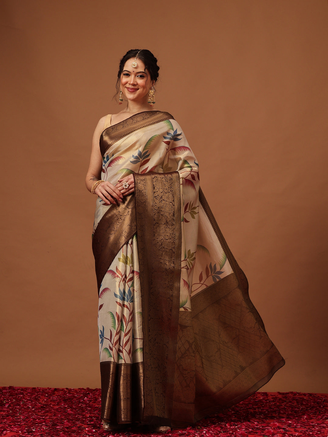 Banarasi Soft Silk Zari Tissue With Digital Printed Saree