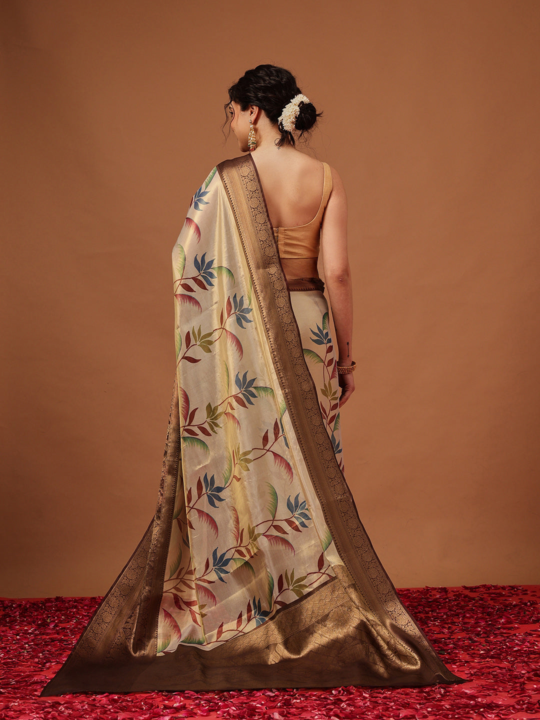 Banarasi Soft Silk Zari Tissue With Digital Printed Saree