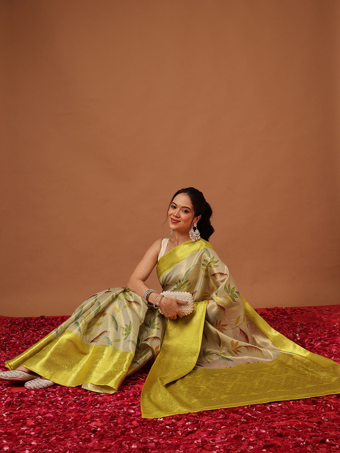 Banarasi Soft Silk Zari Tissue With Digital Printed Saree