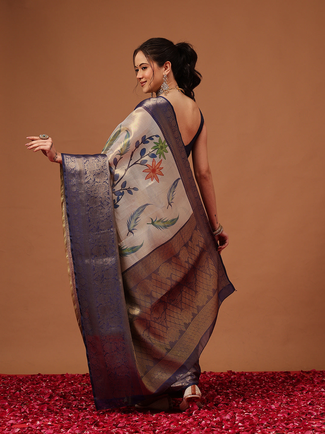 Banarasi Soft Silk Zari Tissue With Digital Printed Saree