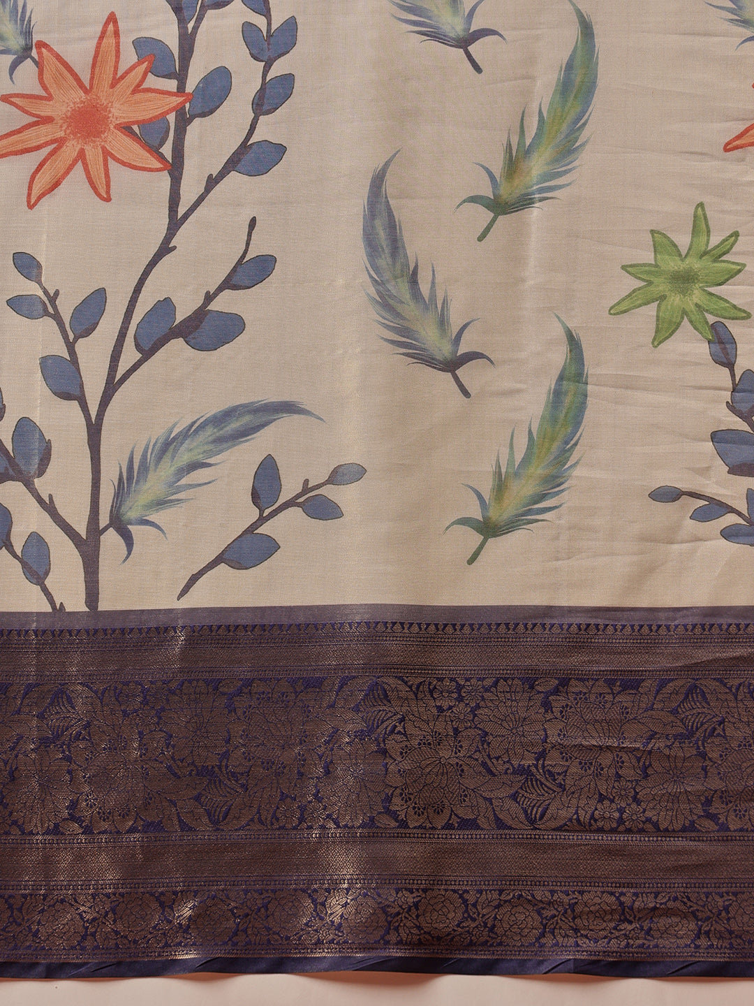 Banarasi Soft Silk Zari Tissue With Digital Printed Saree