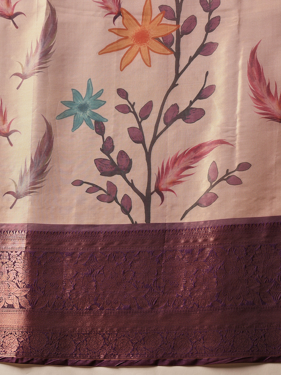Banarasi Soft Silk Zari Tissue With Digital Printed Saree