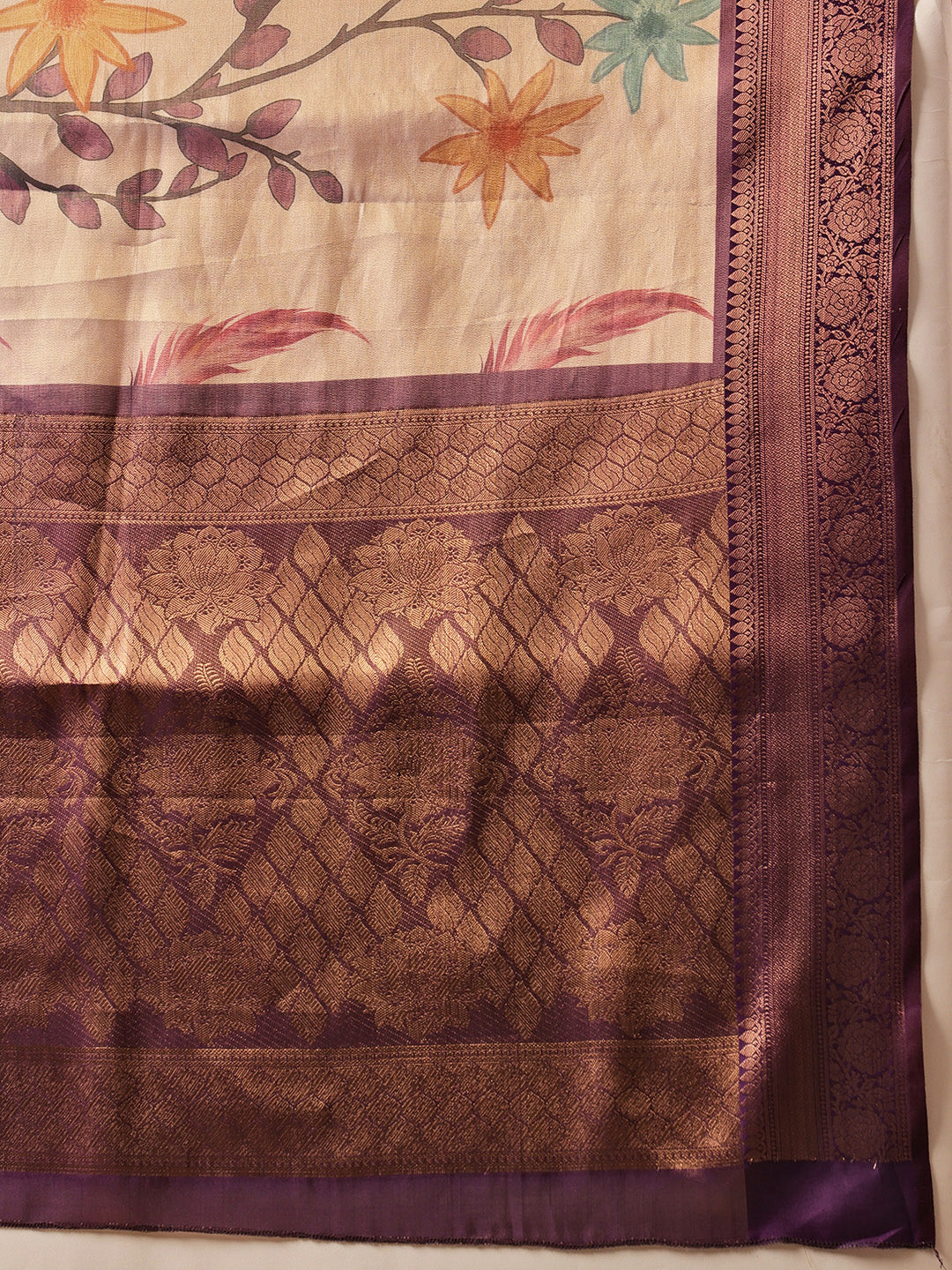 Banarasi Soft Silk Zari Tissue With Digital Printed Saree