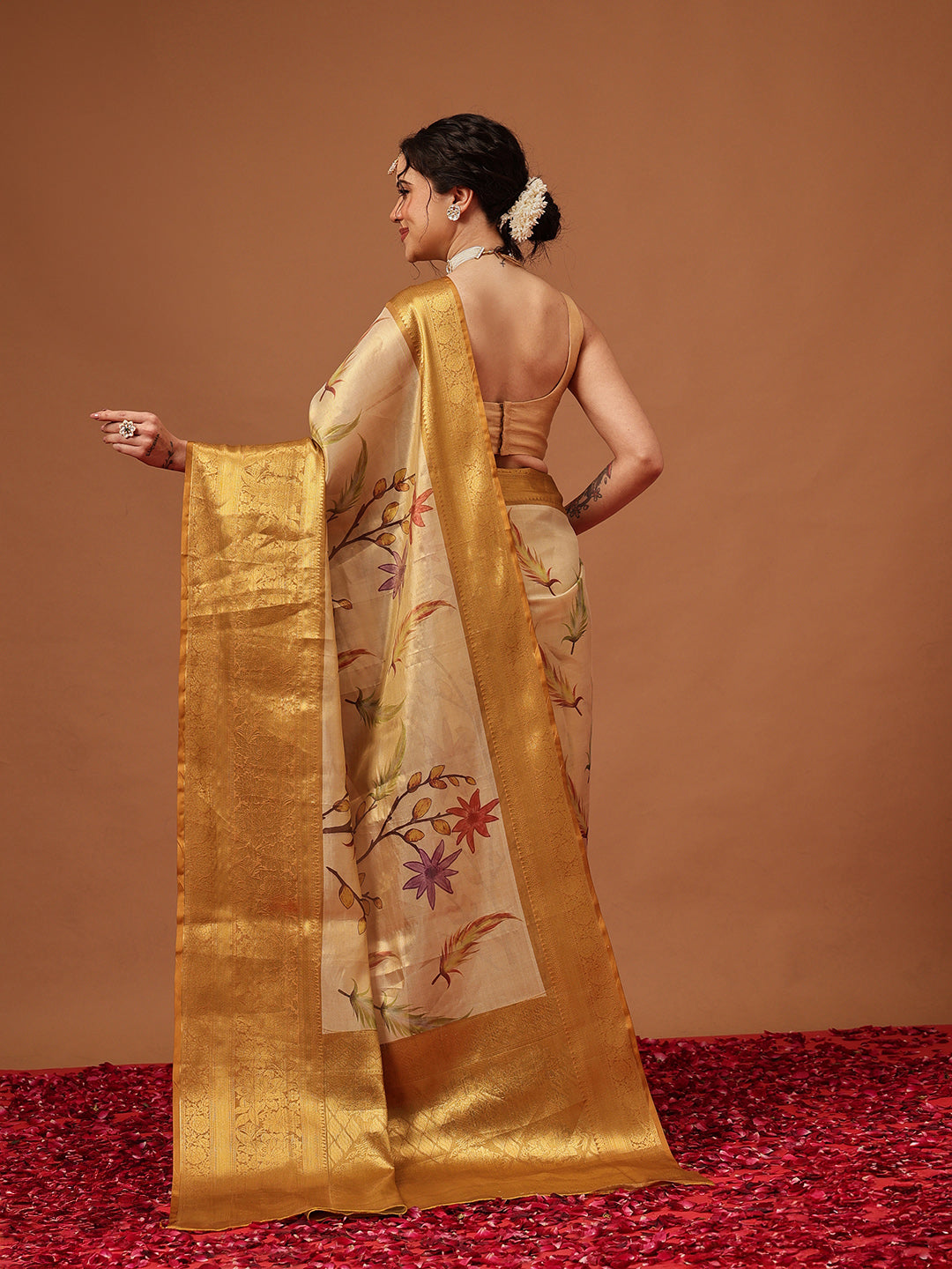 Banarasi Soft Silk Zari Tissue With Digital Printed Saree