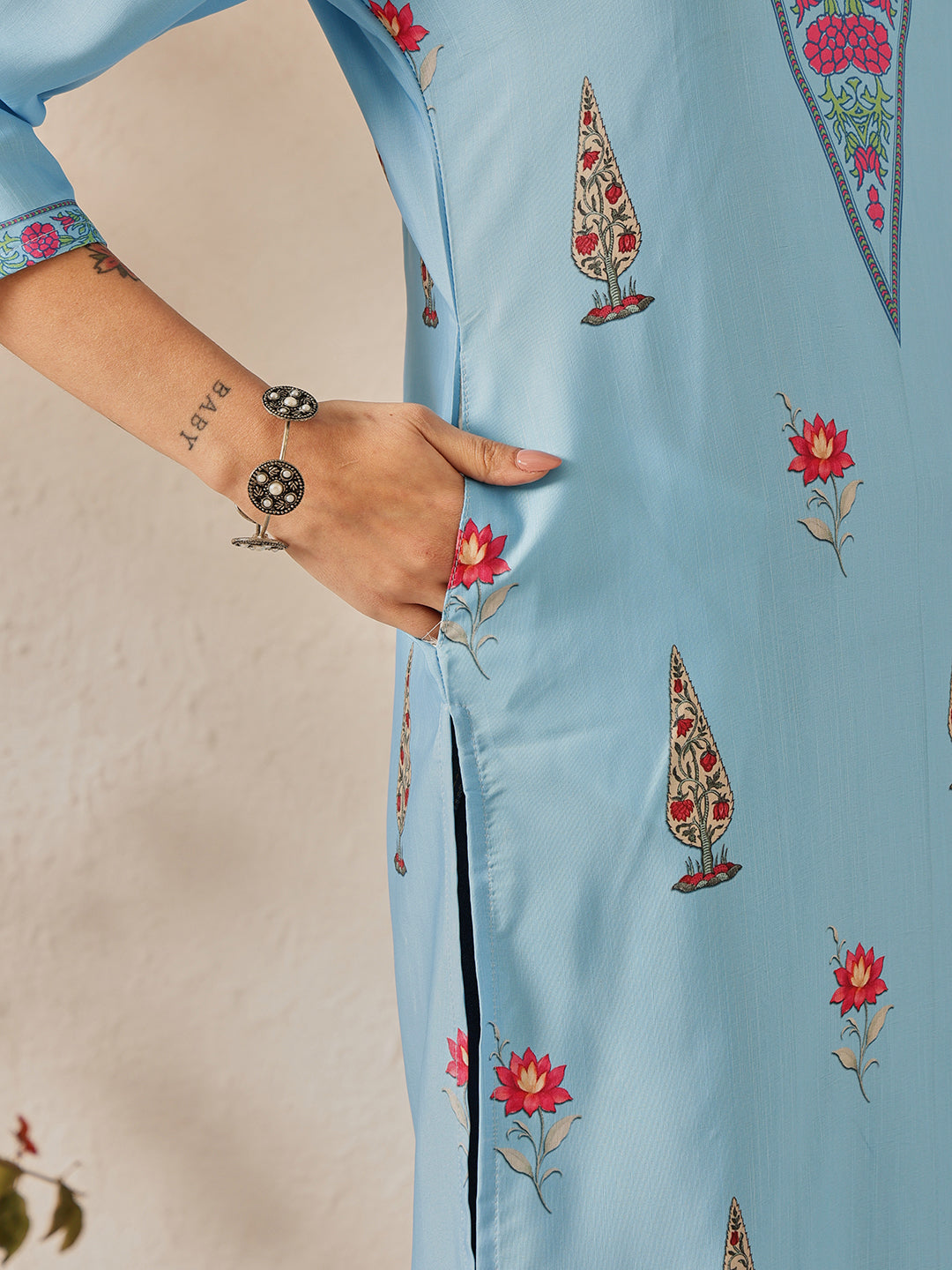 Women's Cotton Printed Straight Kurta