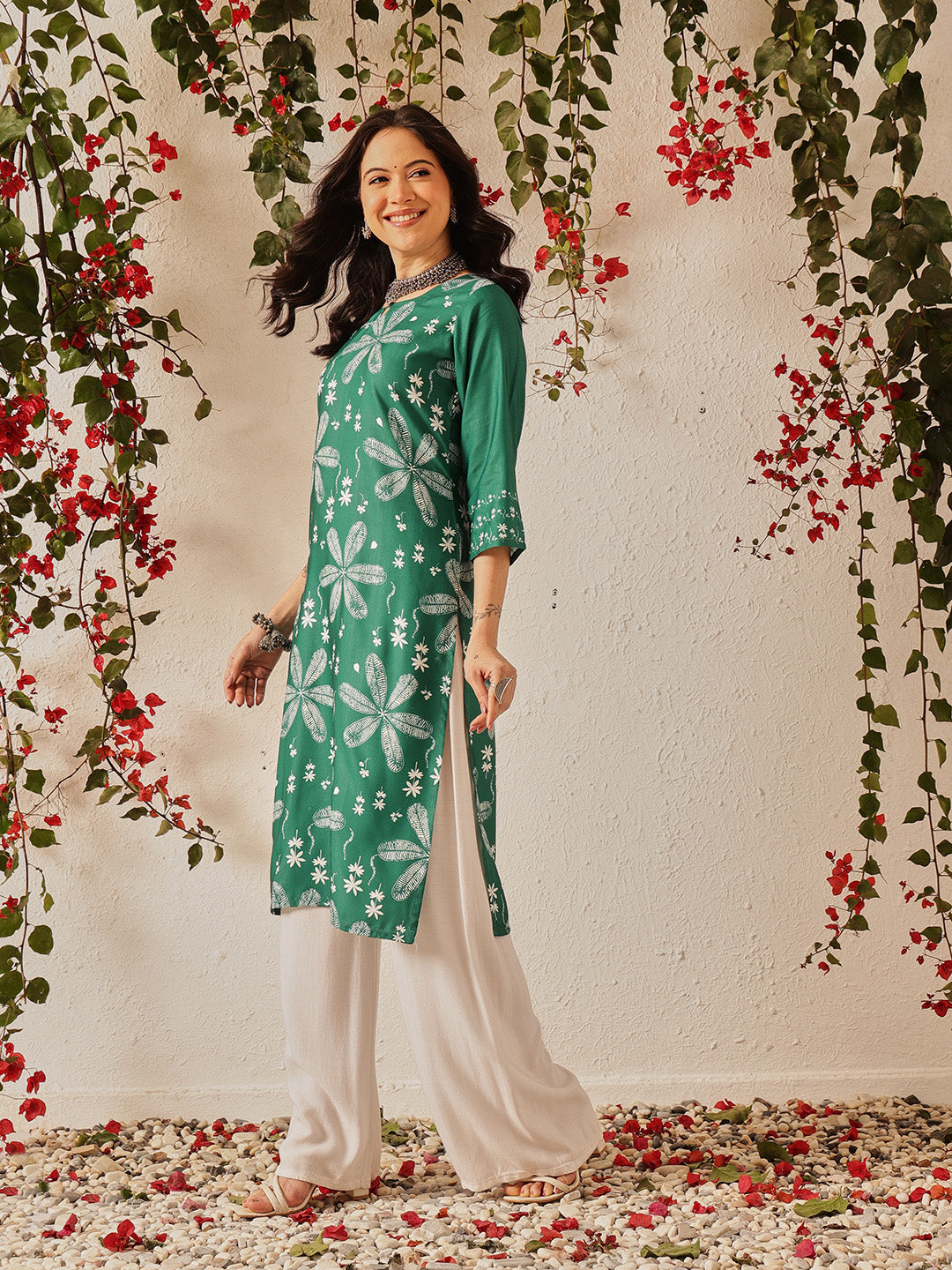 Women's Cotton Printed Straight Kurta