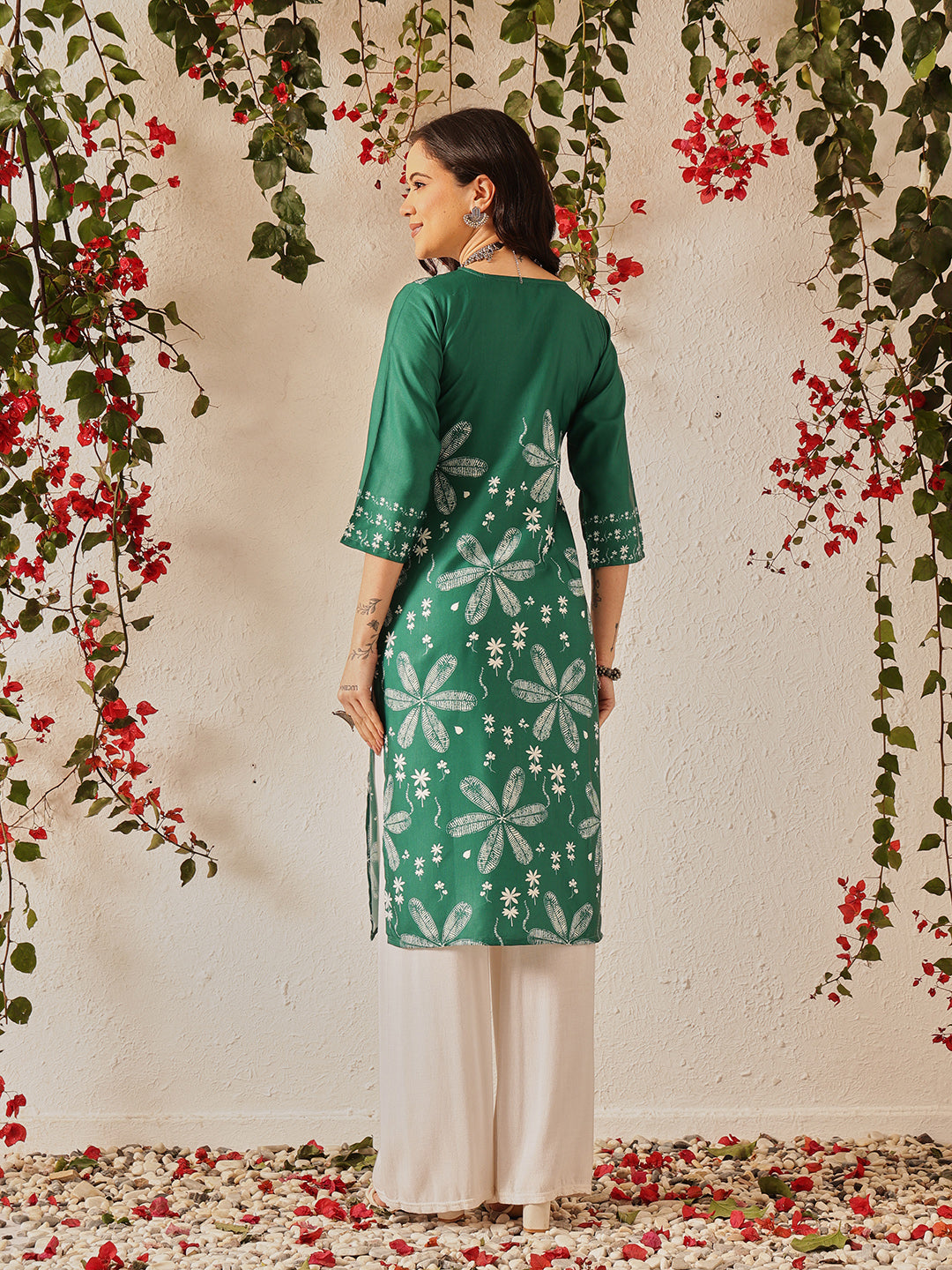 Women's Cotton Printed Straight Kurta