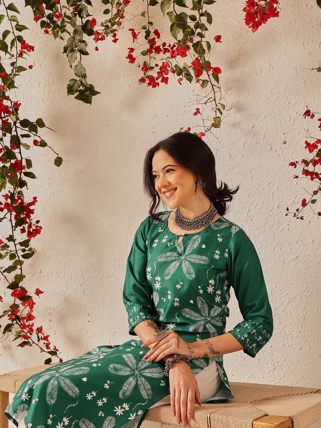 Women's Cotton Printed Straight Kurta