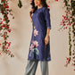 Women's Rayon Cotton Slub Regular Straight Printed Kurta