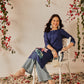 Women's Rayon Cotton Slub Regular Straight Printed Kurta