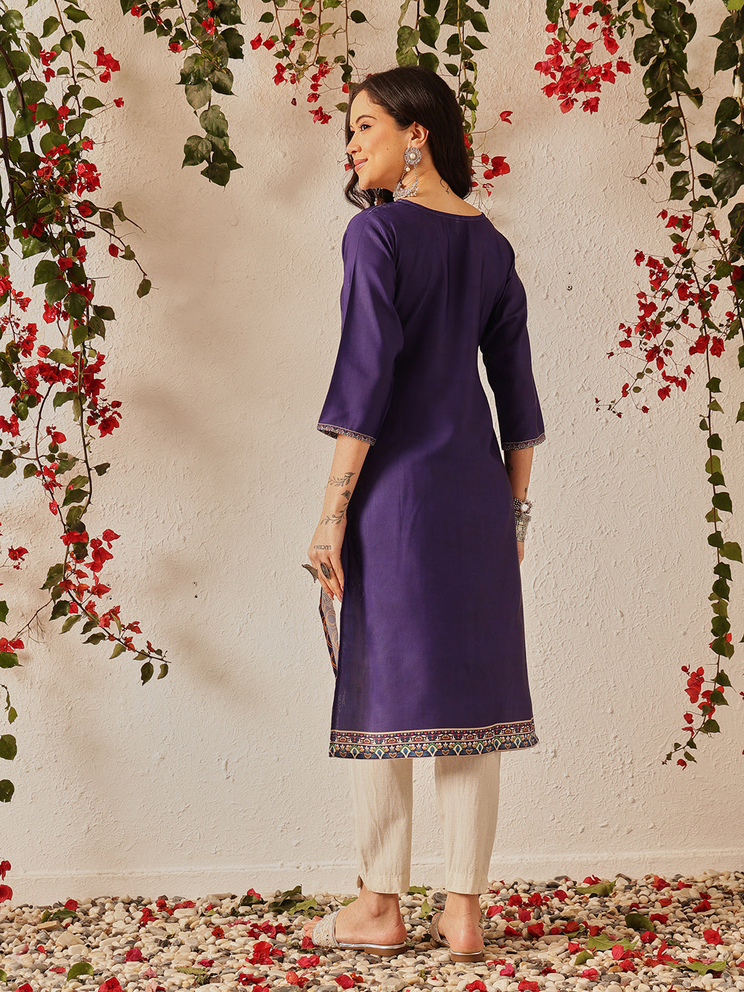 Women's Rayon Blend Straight Printed Kurta