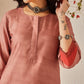 Women's Cotton Rayon Floral Straight Long Kurti