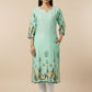 Women’s Casual Wear Rayon Blend Straight Kurta with Digital Print Keyhole Neck