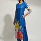 Women’s Casual Wear Rayon Blend Straight Kurta with Digital Print Keyhole Neck