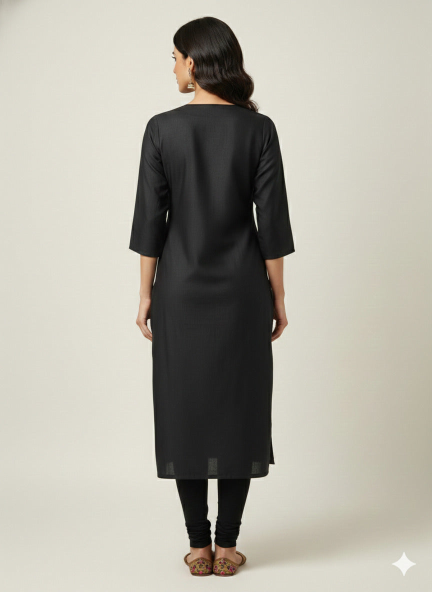 Women’s Casual Wear Rayon Blend Straight Kurta with Digital Print