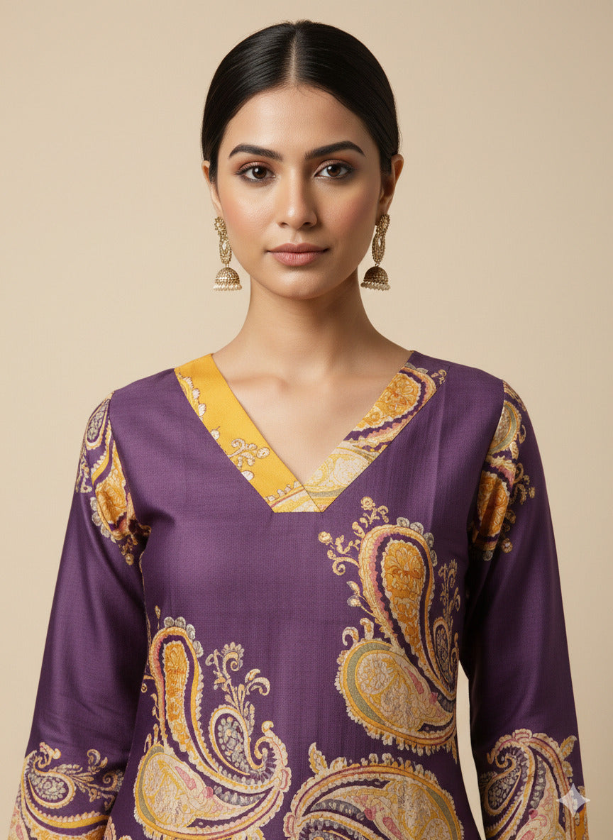 Women’s Casual Wear Rayon Blend Straight Kurta with Digital Print