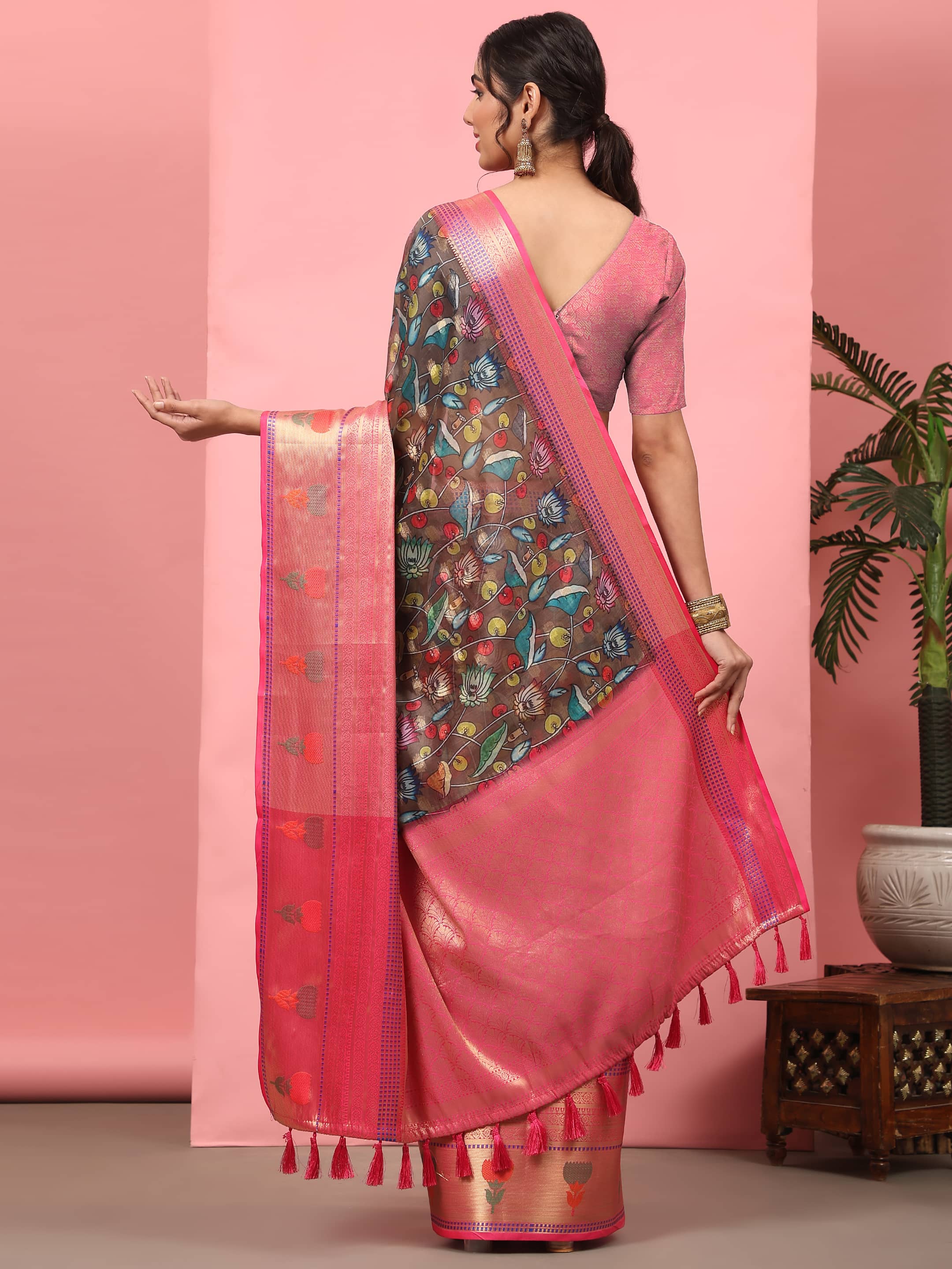 Banarasi Art Silk Digital Printed Kalamkari Saree