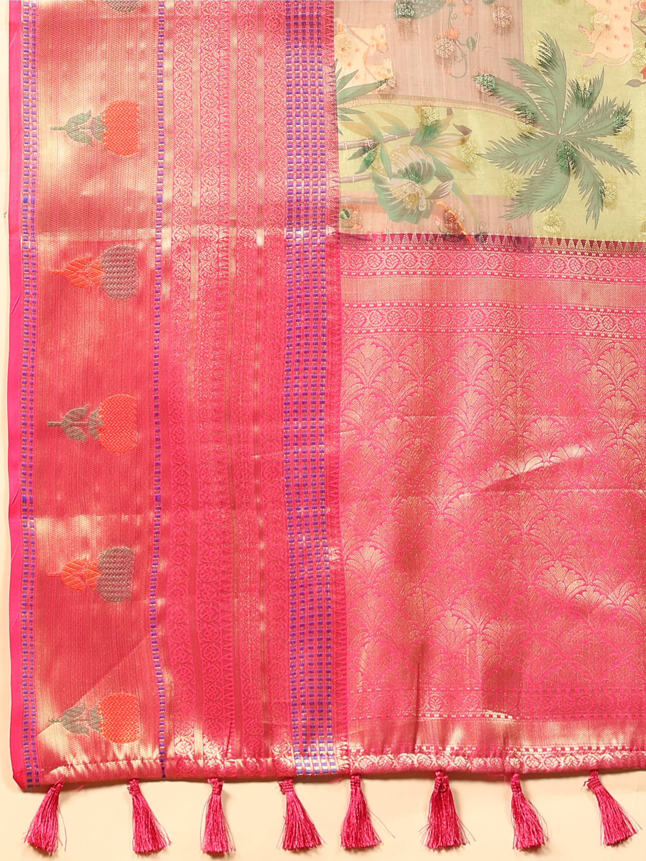Banarasi Art Silk Digital Printed Kalamkari Saree