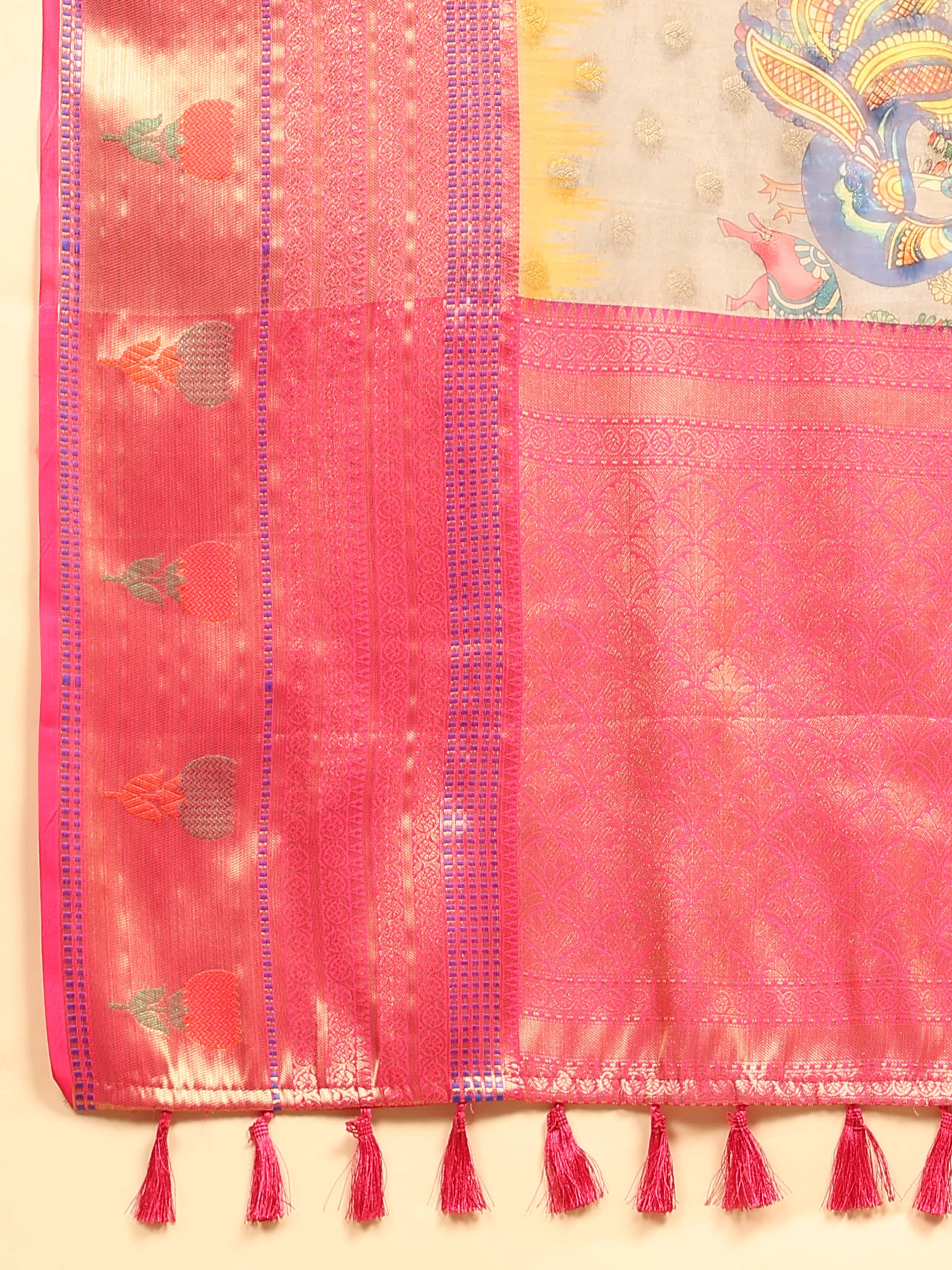 Banarasi Art Silk Digital Printed Kalamkari Saree