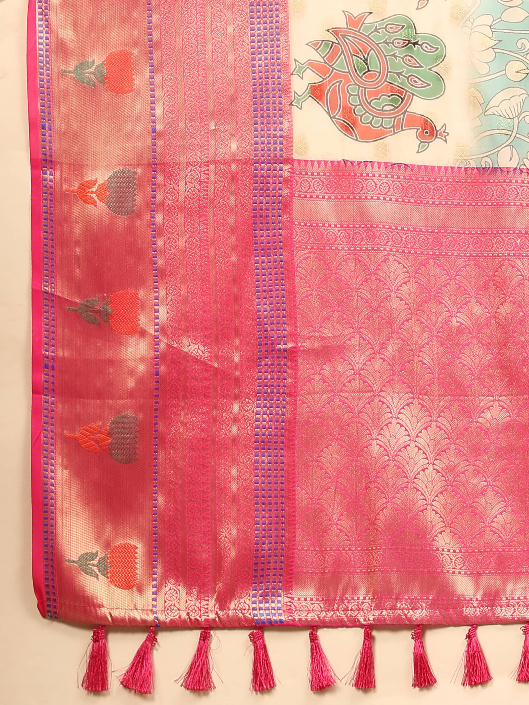 Banarasi Art Silk Digital Printed Kalamkari Saree