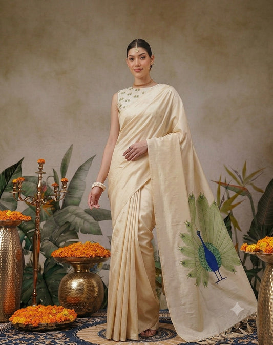 Women's Soft Silk Digital Printed Saree with Designer Pallu & Printed Blouse