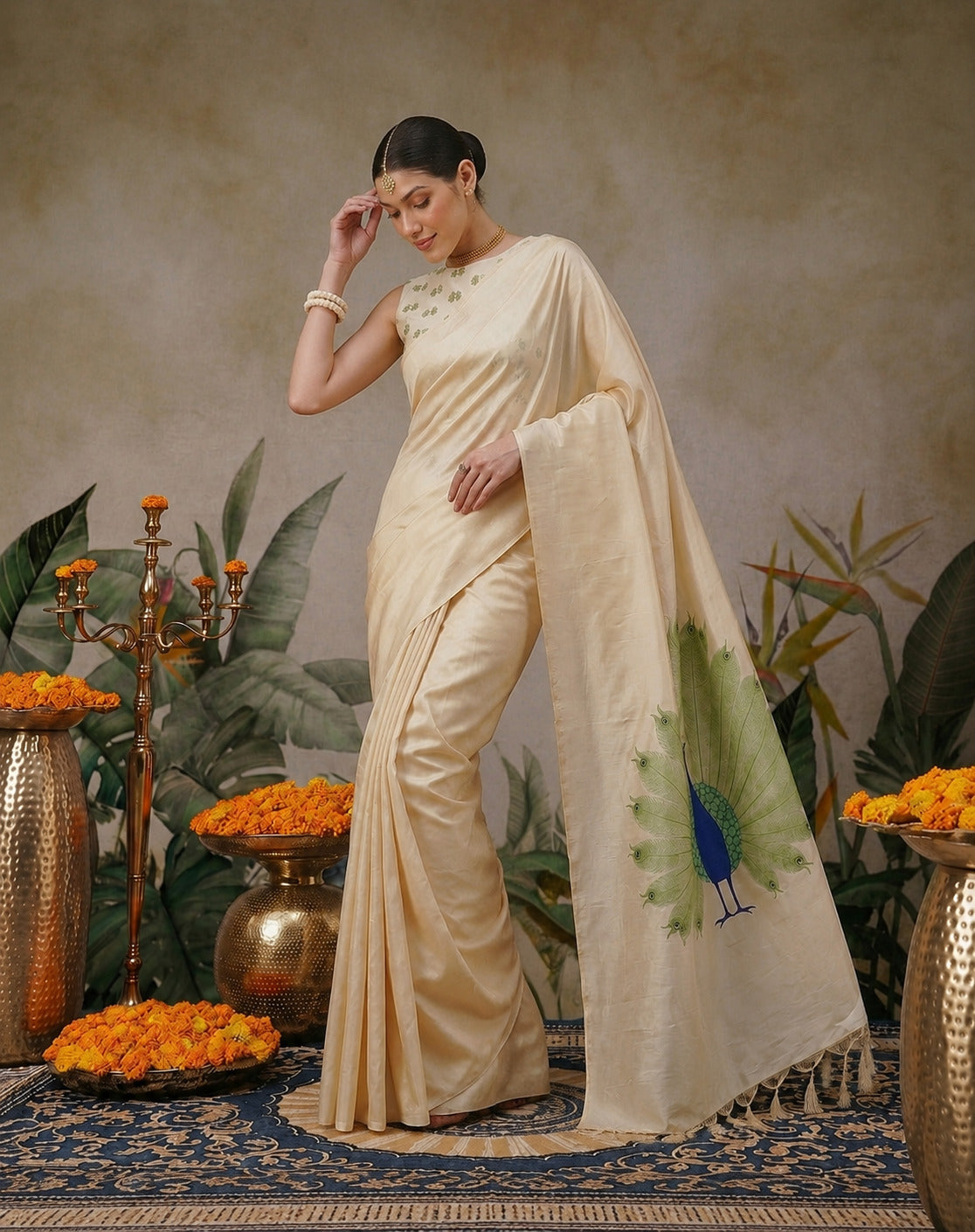 Women's Soft Silk Digital Printed Saree with Designer Pallu & Printed Blouse
