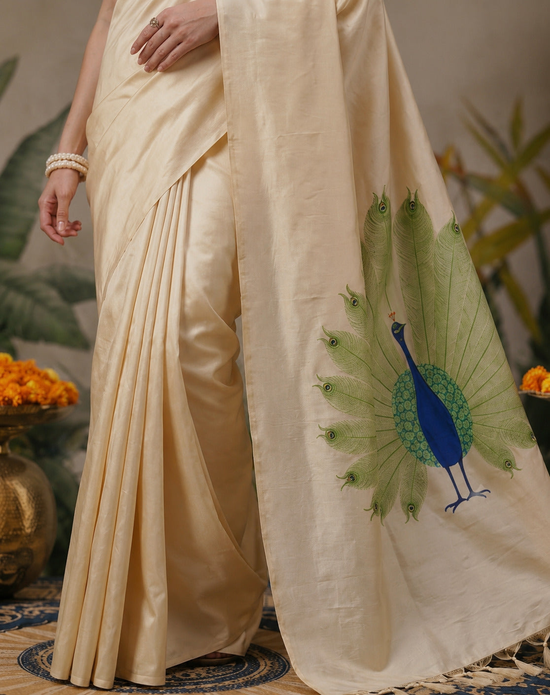 Women's Soft Silk Digital Printed Saree with Designer Pallu & Printed Blouse