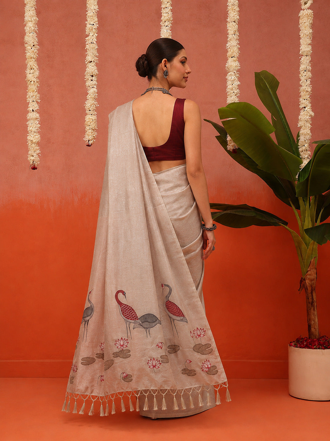 Women's Soft Silk Digital Printed Saree with Designer Pallu & Printed Blouse