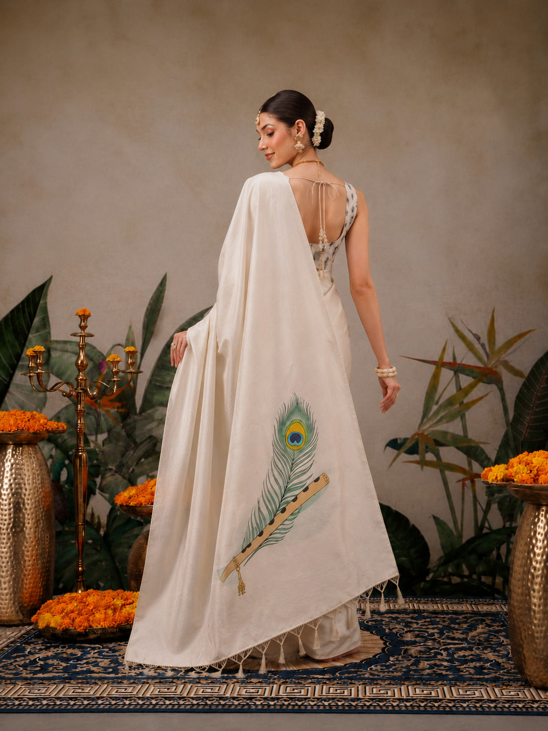 Women's Soft Silk Digital Printed Saree with Designer Pallu & Printed Blouse