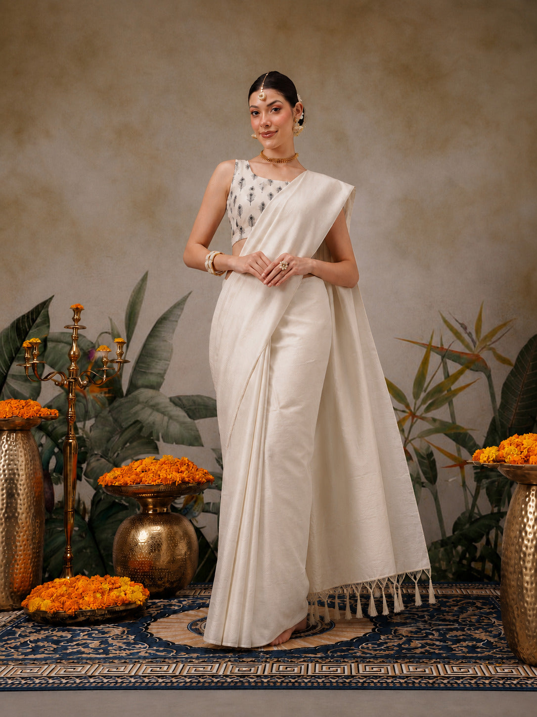 Women's Soft Silk Digital Printed Saree with Designer Pallu & Printed Blouse