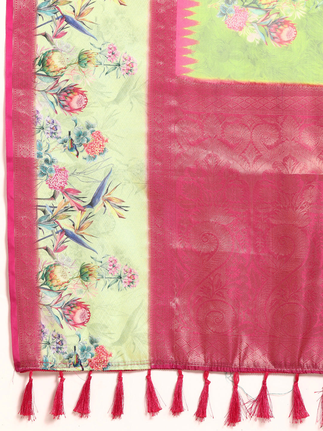Kanjivaram Soft Silk Digital Printed Zari Woven Saree