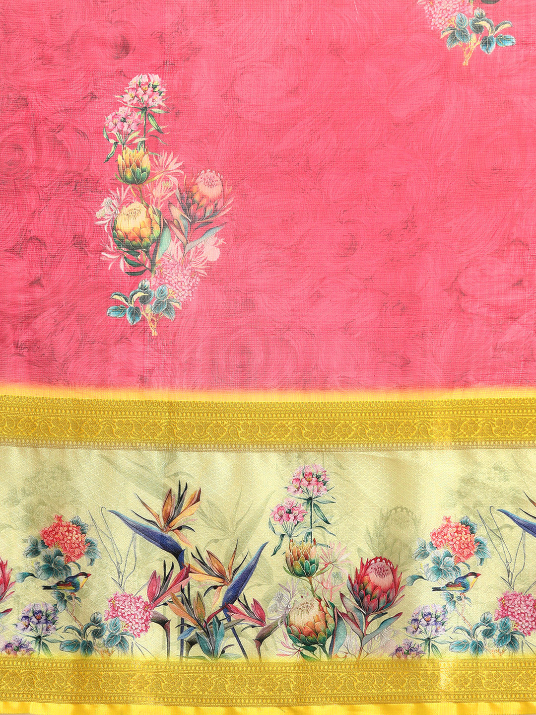 Kanjivaram Soft Silk Digital Printed Zari Woven Saree