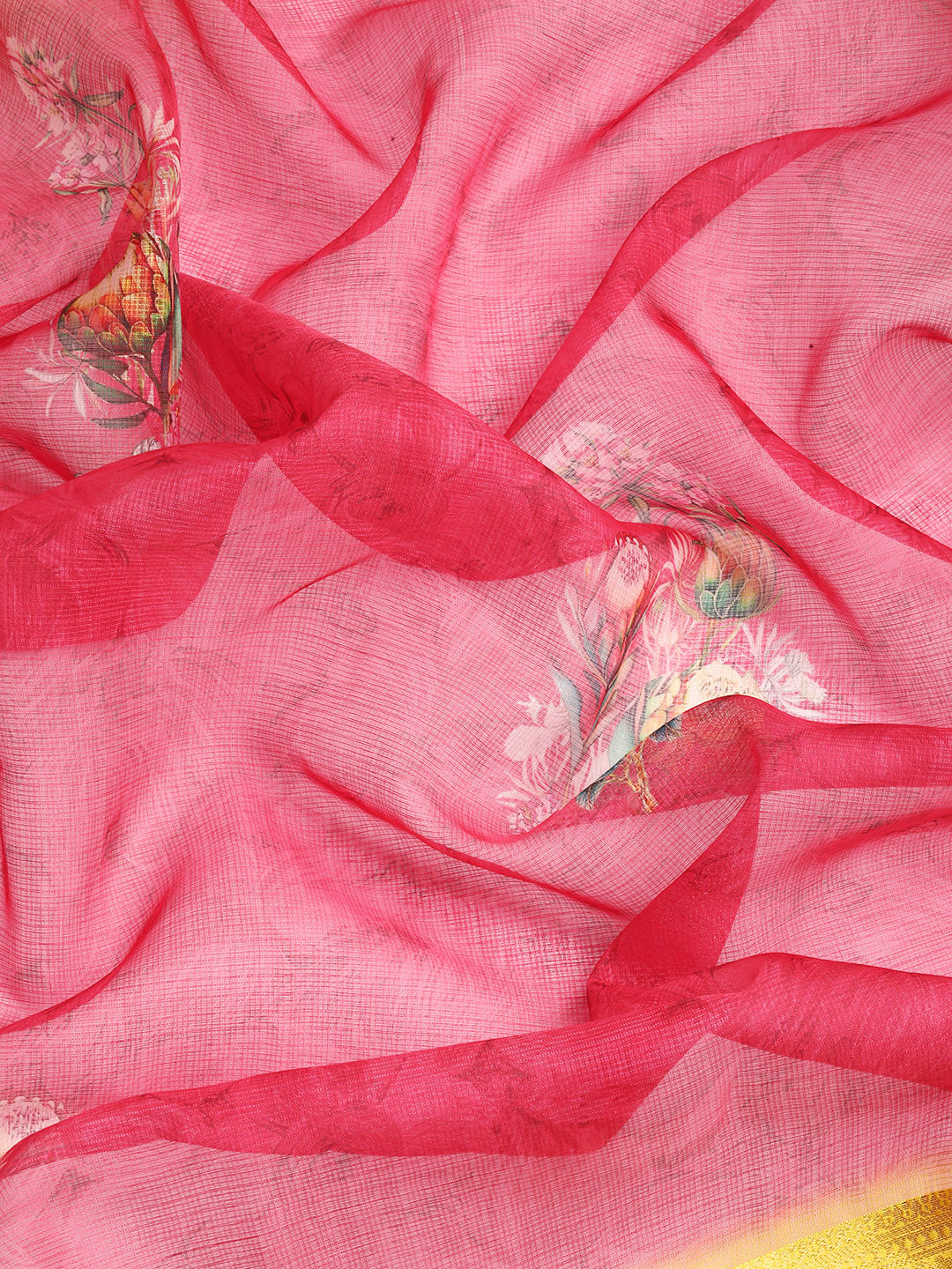 Kanjivaram Soft Silk Digital Printed Zari Woven Saree