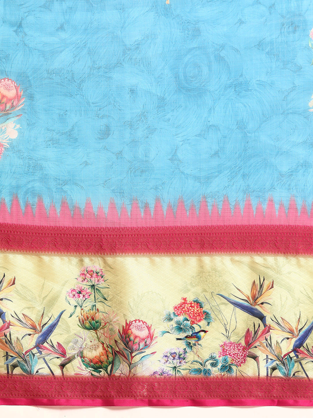 Kanjivaram Soft Silk Digital Printed Zari Woven Saree