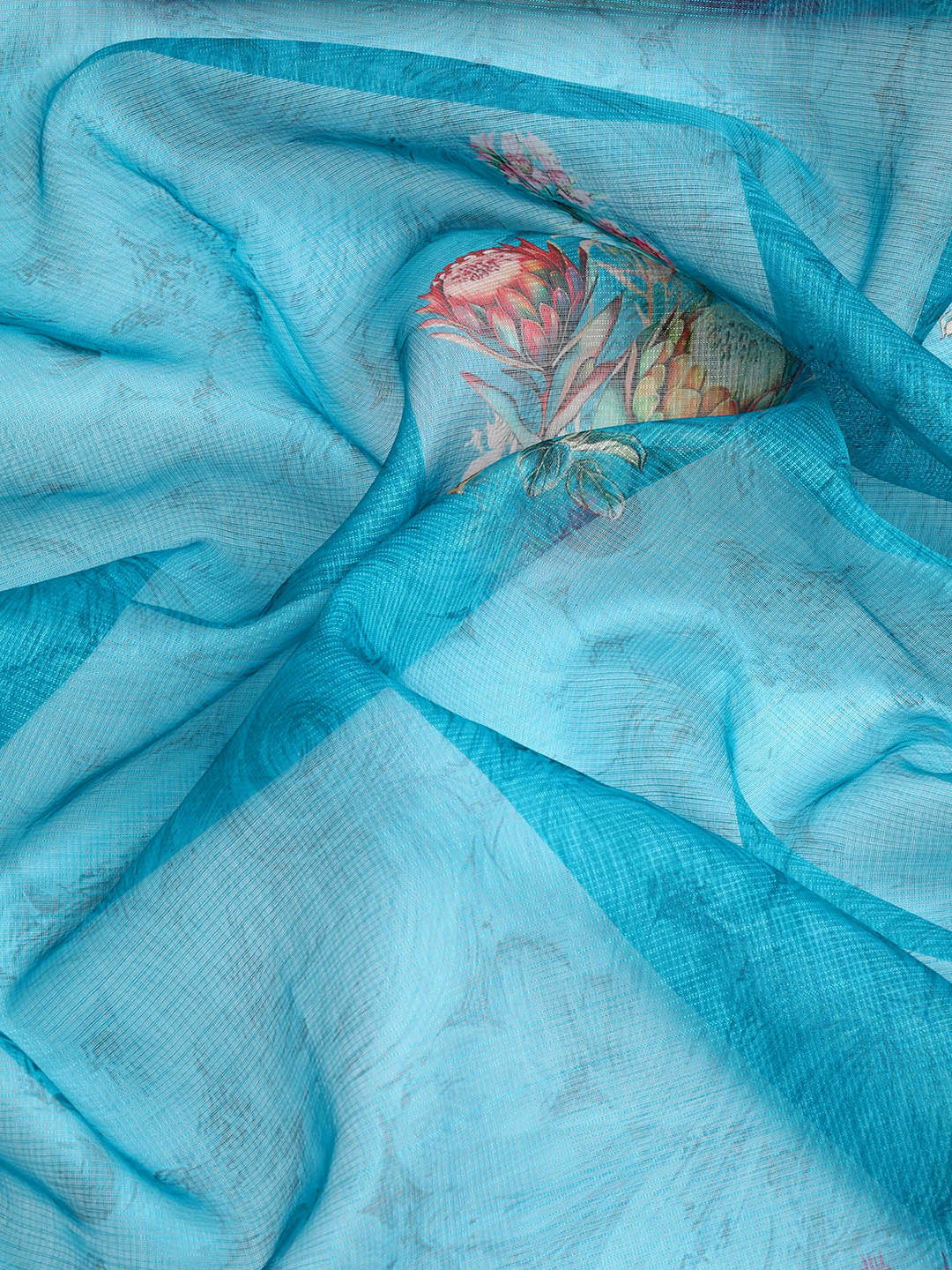 Kanjivaram Soft Silk Digital Printed Zari Woven Saree