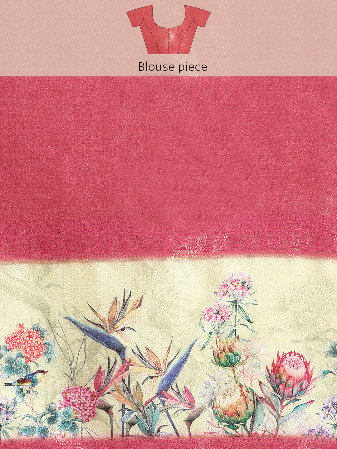 Kanjivaram Soft Silk Digital Printed Zari Woven Saree