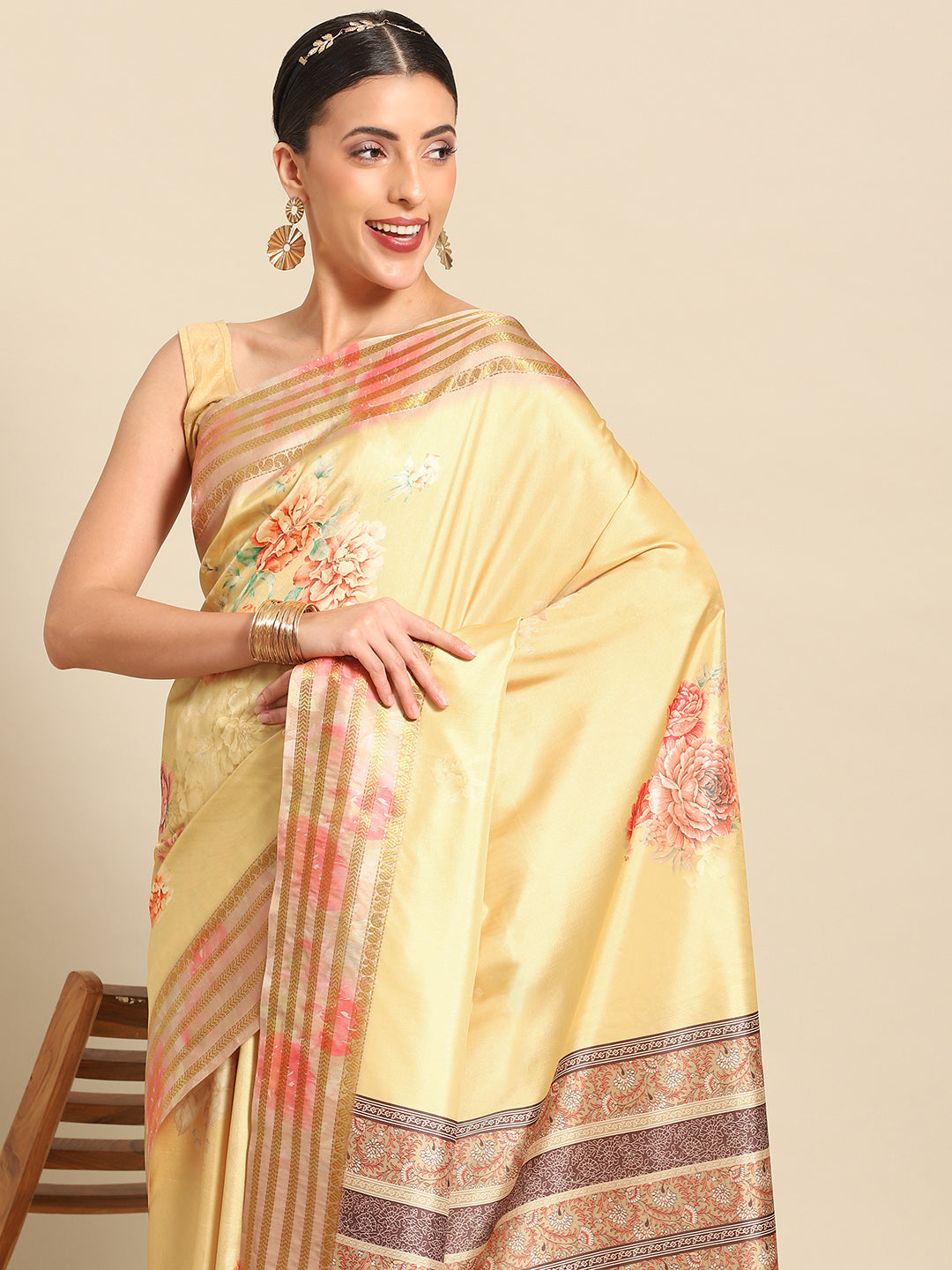 Women's Kalamkari Digital Print Soft Silk Saree