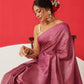 Digital Printed Tussar Silk Solid Checks Work Saree