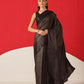 Digital Printed Tussar Silk Solid Checks Work Saree