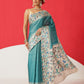 Tussar Silk Checks Work Saree With Figure Prints Border
