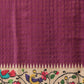 Tussar Silk Checks Work Saree With Figure Prints Border