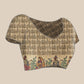 Tussar Silk Checks Work Saree With Figure Prints Border