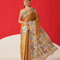 Tussar Silk Checks Work Saree With Figure Prints Border