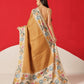 Tussar Silk Checks Work Saree With Figure Prints Border