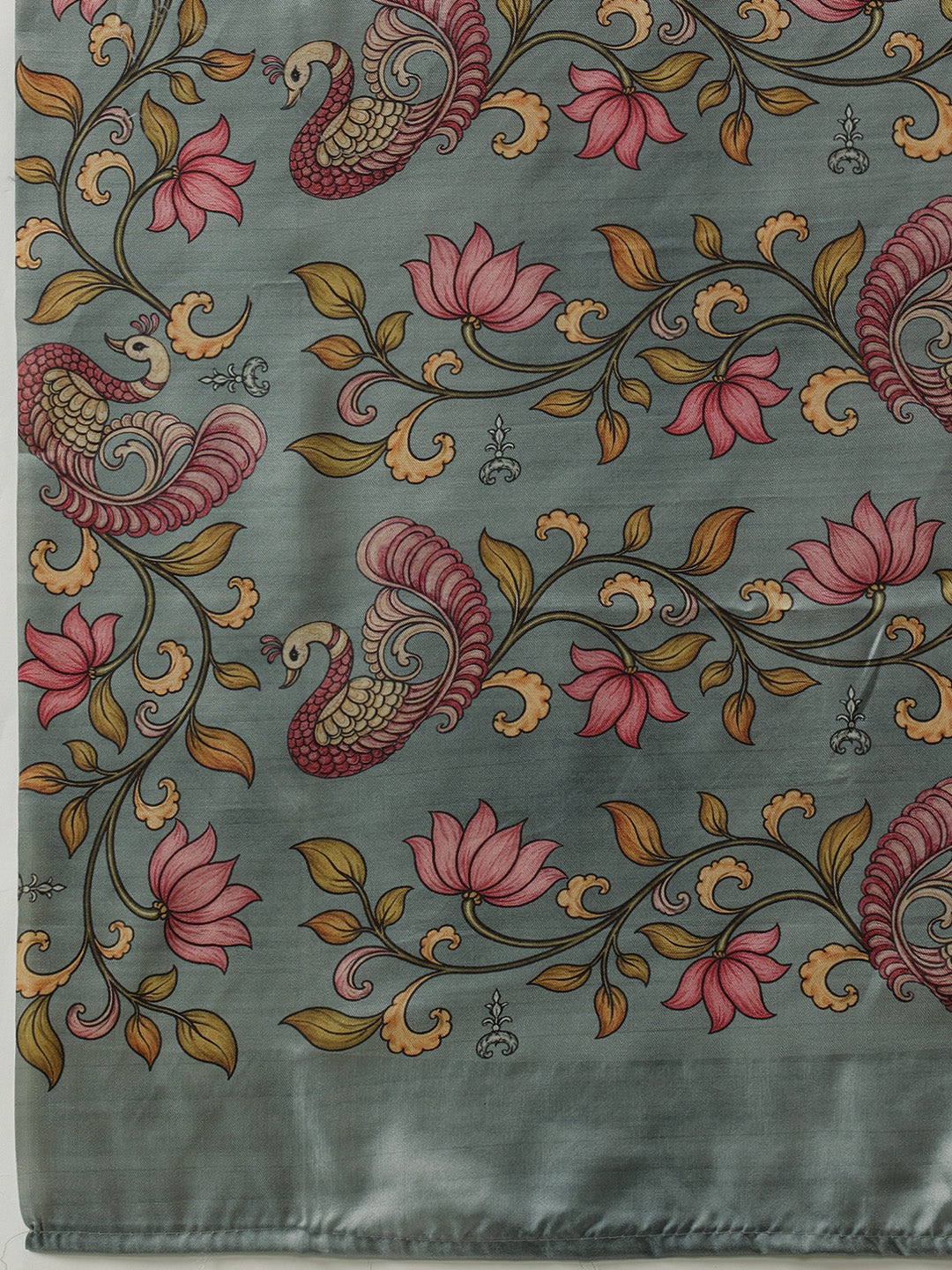 Tussar Silk Checks Work Saree With Figure Prints Border