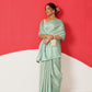 Digital Printed Tussar Silk Solid Checks Work Saree
