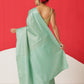 Digital Printed Tussar Silk Solid Checks Work Saree