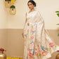 Kalamkari Printed Art Silk Festive Saree With Unstitched Blouse Piece